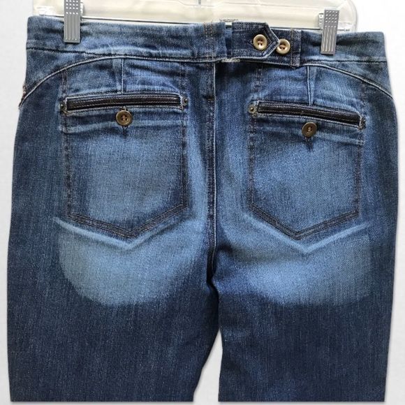 ANTONIO D’ERRICI EMBELLISHED BOOTCUT BLUE JEANS 8 - Picture 6 of 7